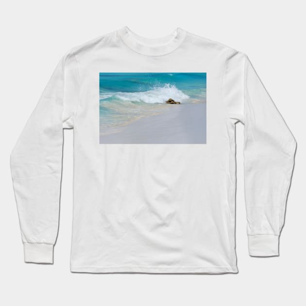 Soft Sand and Turquoise Water of Aruba Long Sleeve T-Shirt by Debra Martz